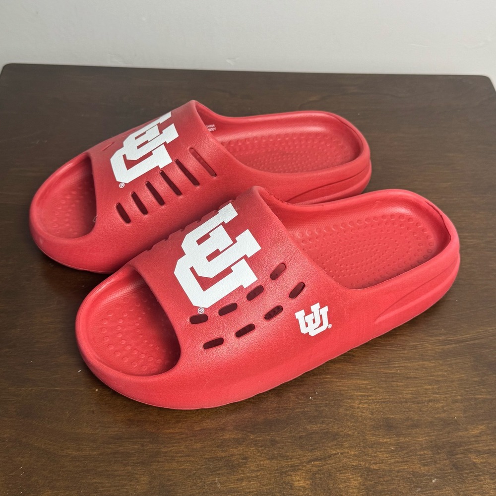 FOCO Utah Utes NCAA Red Slide Sandals Mens Size Medium 9-10 University of Utah